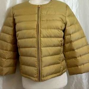 NEW w/o tag Brooks Brother Cropped Puffer Jacket. Gold/tan  size XL.